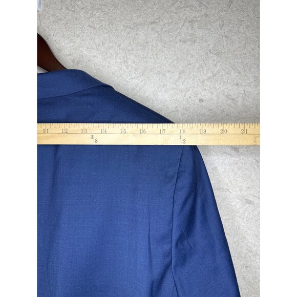 Cricketeer Dallas Men's Blazer Wool Blend Slim Fit Solid Blue Lined 44R NWT - Picture 6 of 13